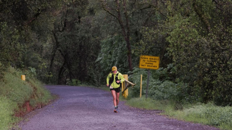 Brooke running out of the valley after the storm.