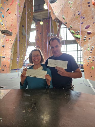 Diarmuid and Mary after finishing climbing 1492 ft!