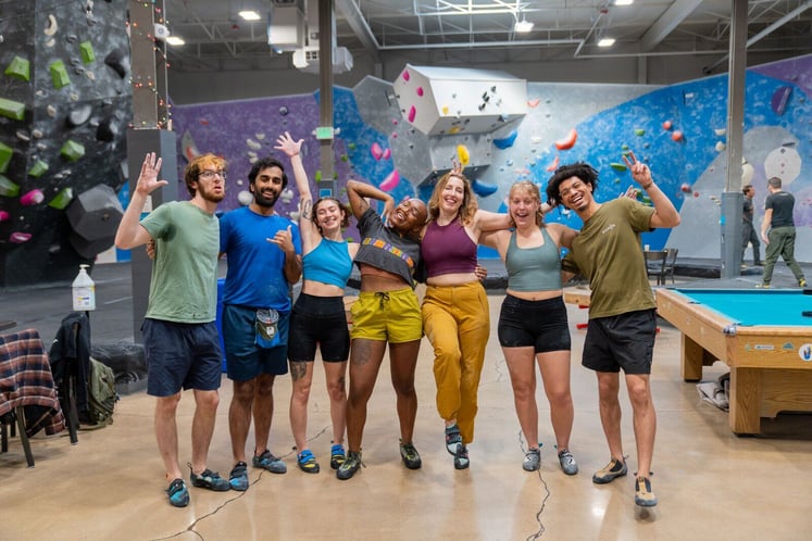 great representation of climbers from different backgrounds taking a group phoro