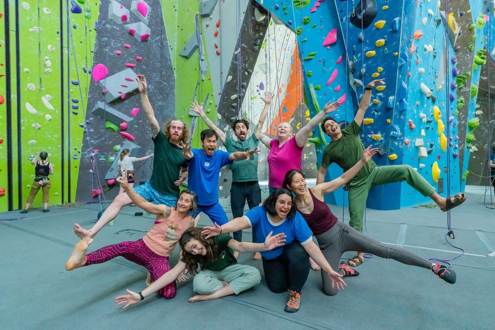 People gathered in Climbing Gym