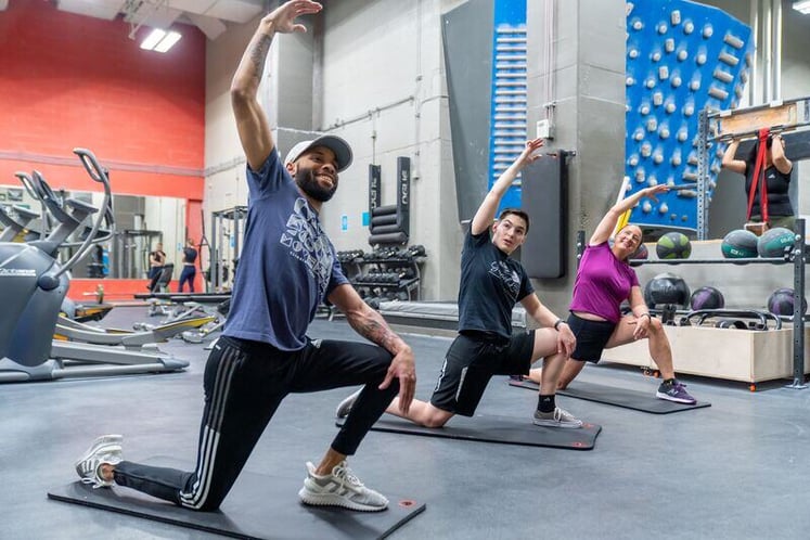 people practicing yoga