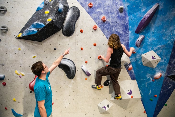 Climbing instructing climber
